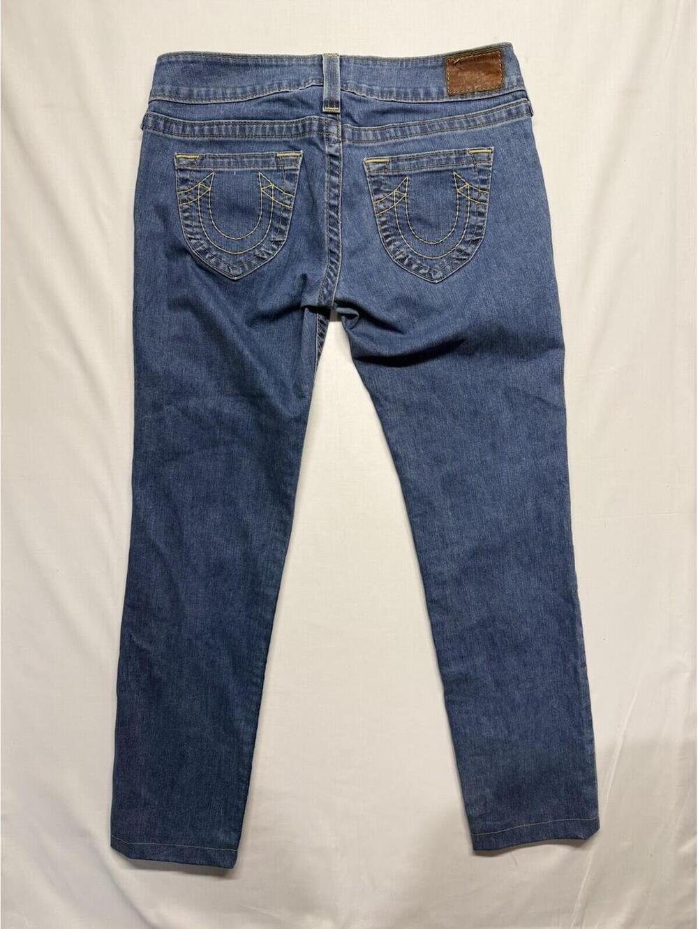 True Religion Women's Blue Denim Jeans 30x29 Low Rise Made In USA!